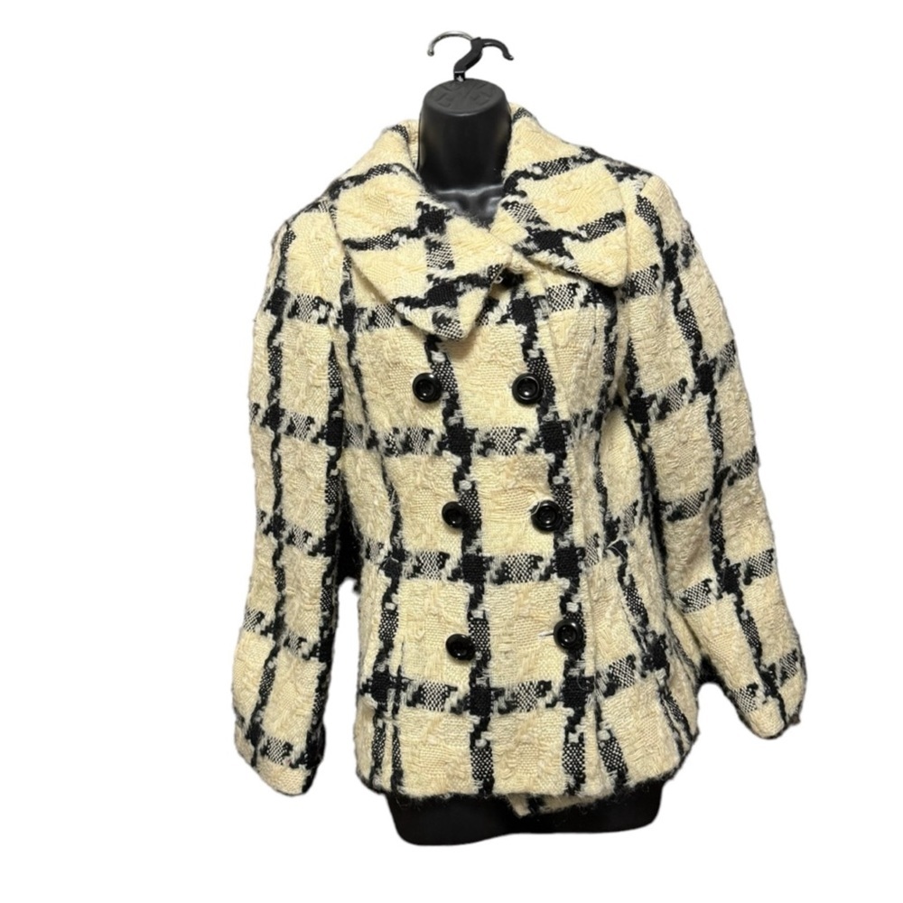White House Black Market Wool Blend Womens Pea Coat 8-button closure Size medium